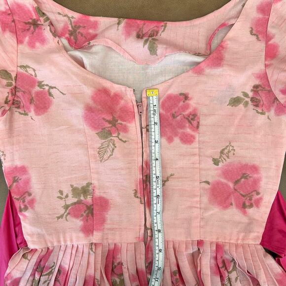SOLD SOLD SOLD 1950s Jane Parker Vintage Pink Floral Bow Betty Dress - Picture 11 of 12